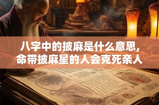 详细阅读:八字中的披麻是什么意思,命带披麻星的人会克死亲人吗 八字中的披麻是什么意思,命带披麻星的人会克死亲人吗