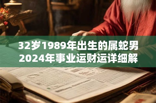 32岁1989年出生的属蛇男2024年事业运财运详细解析
