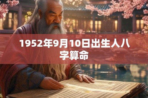 详细阅读:1952年9月10日出生人八字算命 1952年9月10日出生人八字算命