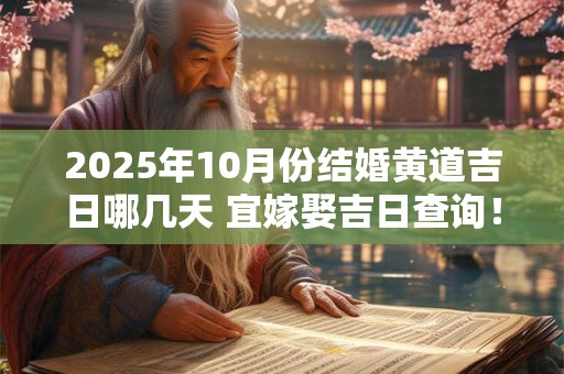 2025年10月份结婚黄道吉日哪几天 宜嫁娶吉日查询！