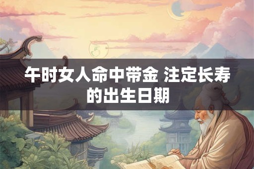 午时女人命中带金 注定长寿的出生日期