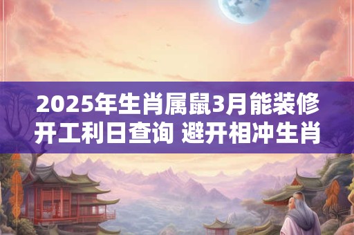 2025年生肖属鼠3月能装修开工利日查询 避开相冲生肖