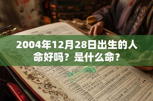 2004年12月28日出生的人命好吗？是什么命？