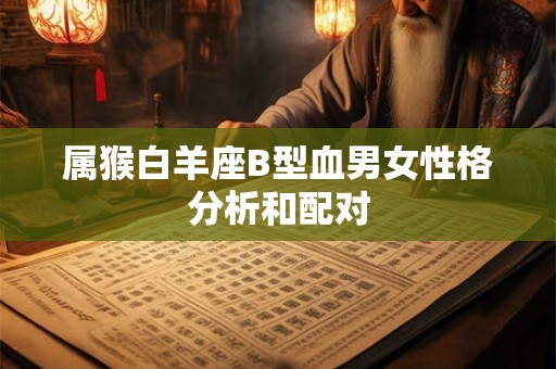 属猴白羊座B型血男女性格分析和配对