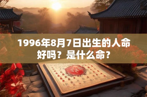 1996年8月7日出生的人命好吗？是什么命？