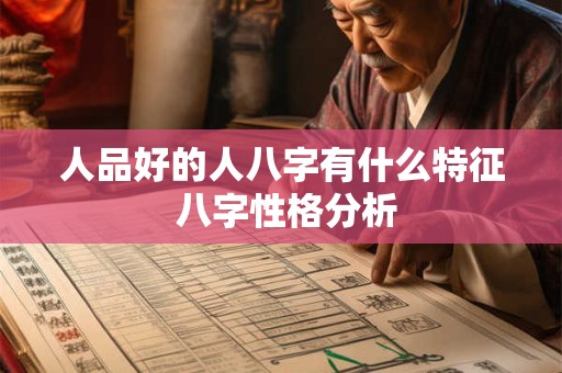 人品好的人八字有什么特征 八字性格分析