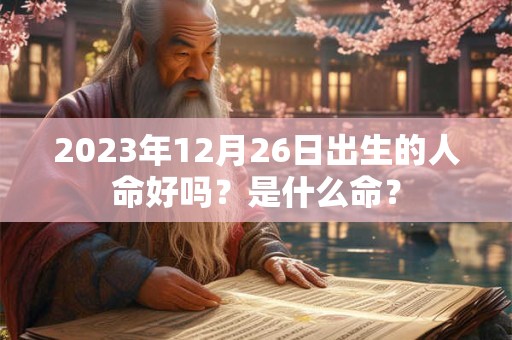 2023年12月26日出生的人命好吗？是什么命？