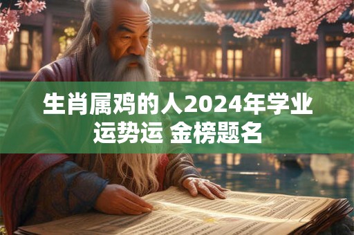 生肖属鸡的人2024年学业运势运 金榜题名