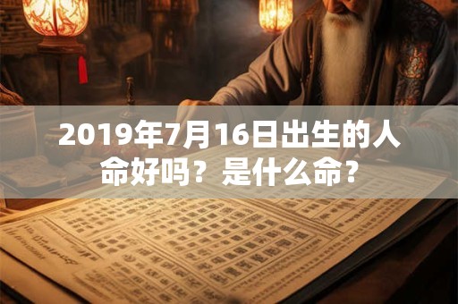 2019年7月16日出生的人命好吗？是什么命？