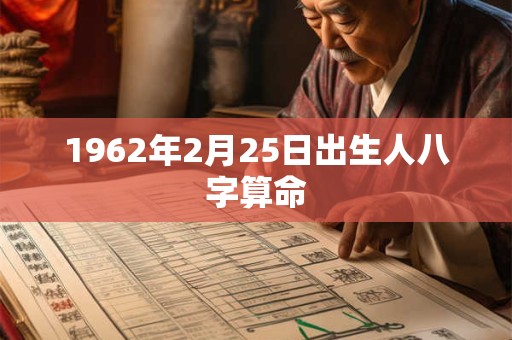 1962年2月25日出生人八字算命