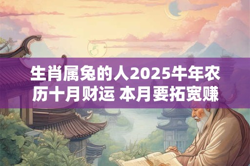 生肖属兔的人2025牛年农历十月财运 本月要拓宽赚钱渠道