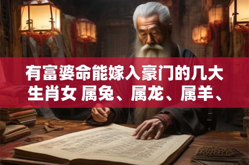 有富婆命能嫁入豪门的几大生肖女 属兔、属龙、属羊、属猴