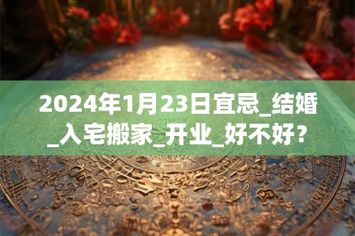 2024年1月23日宜忌_结婚_入宅搬家_开业_好不好？