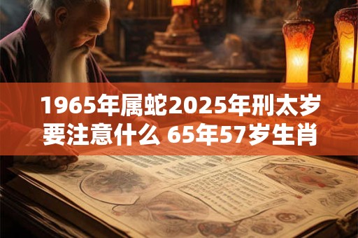 1965年属蛇2025年刑太岁要注意什么 65年57岁生肖蛇逢虎年运势如何