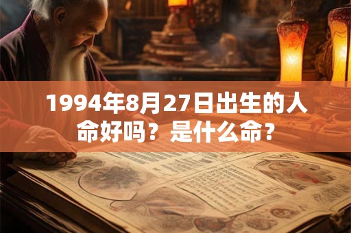 1994年8月27日出生的人命好吗？是什么命？