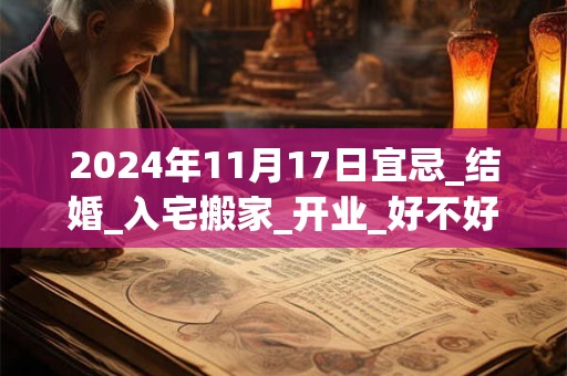 2024年11月17日宜忌_结婚_入宅搬家_开业_好不好？