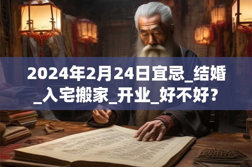 2024年2月24日宜忌_结婚_入宅搬家_开业_好不好？