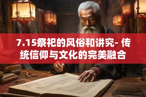 7.15祭祀的风俗和讲究- 传统信仰与文化的完美融合
