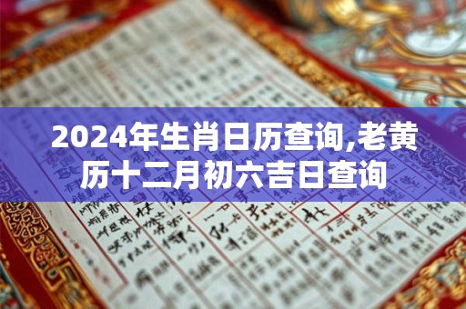 2024年生肖日历查询,老黄历十二月初六吉日查询