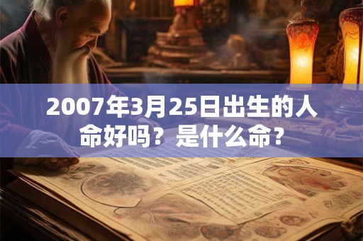 2007年3月25日出生的人命好吗？是什么命？
