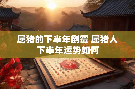 属猪的下半年倒霉 属猪人下半年运势如何