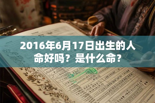 2016年6月17日出生的人命好吗？是什么命？