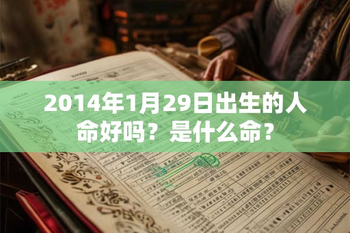 2014年1月29日出生的人命好吗？是什么命？