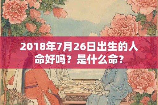 2018年7月26日出生的人命好吗？是什么命？