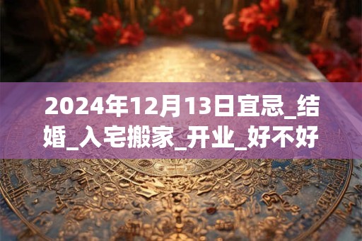 2024年12月13日宜忌_结婚_入宅搬家_开业_好不好？