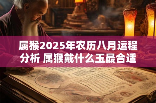 属猴2025年农历八月运程分析 属猴戴什么玉最合适