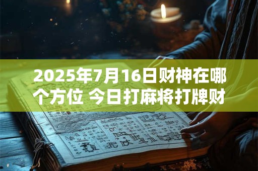 2025年7月16日财神在哪个方位 今日打麻将打牌财运方位！