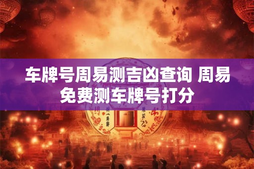 车牌号周易测吉凶查询 周易免费测车牌号打分