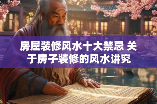 房屋装修风水十大禁忌 关于房子装修的风水讲究