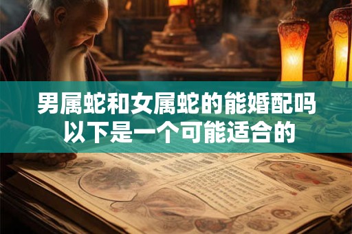 男属蛇和女属蛇的能婚配吗 以下是一个可能适合的 男属蛇和女属蛇的能婚配吗 以下是一个可能适合的