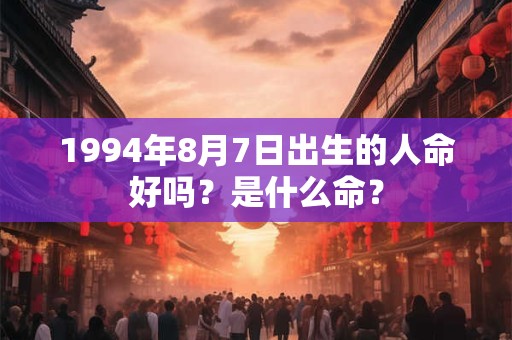 1994年8月7日出生的人命好吗？是什么命？