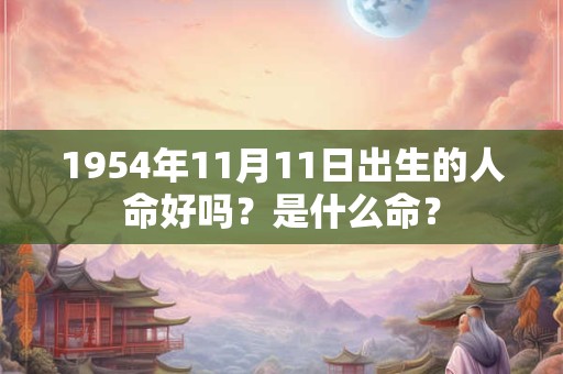 1954年11月11日出生的人命好吗？是什么命？