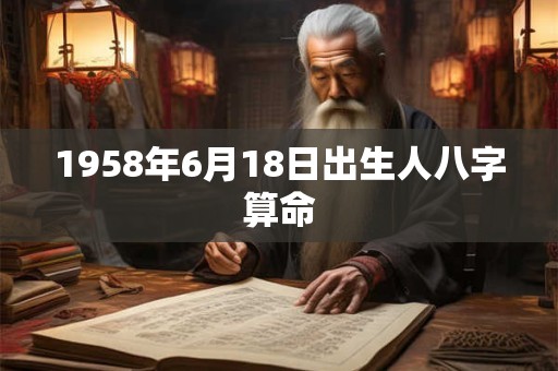 1958年6月18日出生人八字算命 1958年6月18日出生人八字算命