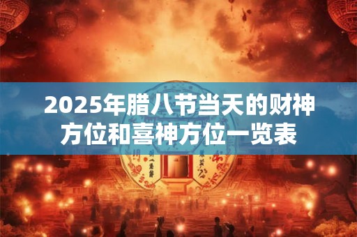 2025年腊八节当天的财神方位和喜神方位一览表