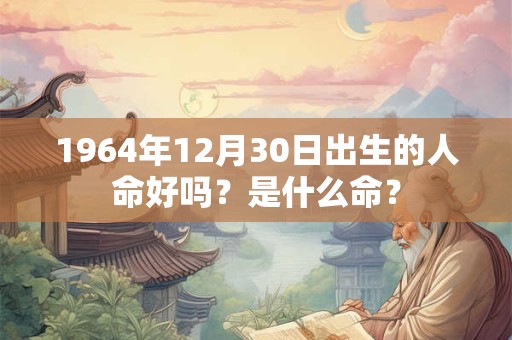 1964年12月30日出生的人命好吗？是什么命？