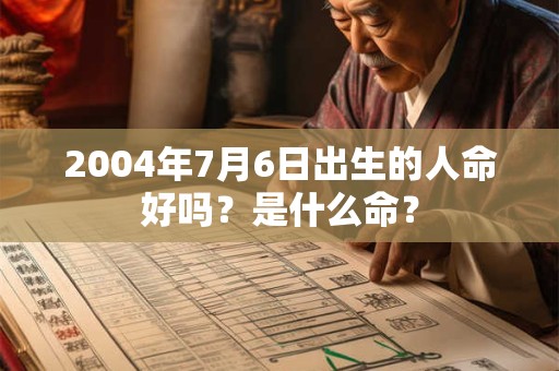 2004年7月6日出生的人命好吗？是什么命？