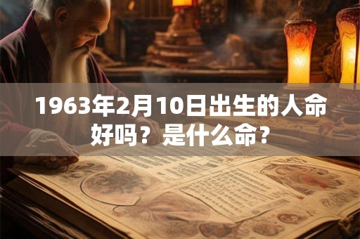 1963年2月10日出生的人命好吗？是什么命？