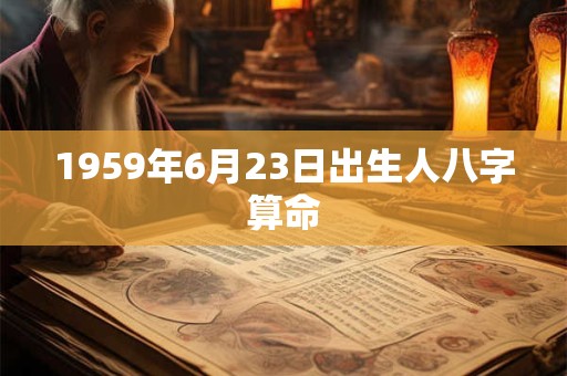 1959年6月23日出生人八字算命
