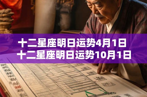 十二星座明日运势4月1日 十二星座明日运势10月1日