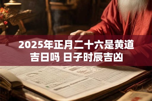2025年正月二十六是黄道吉日吗 日子时辰吉凶