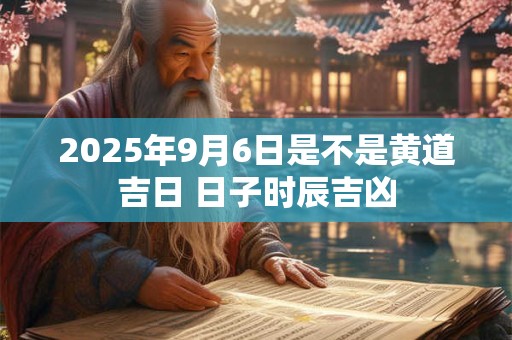 2025年9月6日是不是黄道吉日 日子时辰吉凶