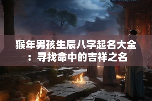 猴年男孩生辰八字起名大全:寻找命中的吉祥之名 猴年男孩生辰八字起名大全:寻找命中的吉祥之名