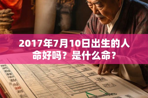 详细阅读:2017年7月10日出生的人命好吗?是什么命? 2017年7月10日出生的人命好吗?是什么命?