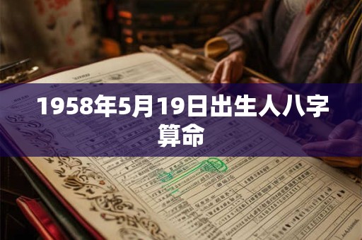 1958年5月19日出生人八字算命