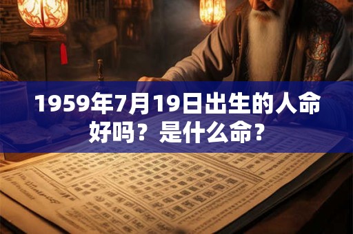 1959年7月19日出生的人命好吗？是什么命？
