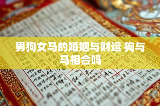 男狗女马的婚姻与财运 狗与马相合吗